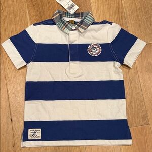 Polo by Ralph Lauren Kids Striped Polo Shirt in Blue and White 6